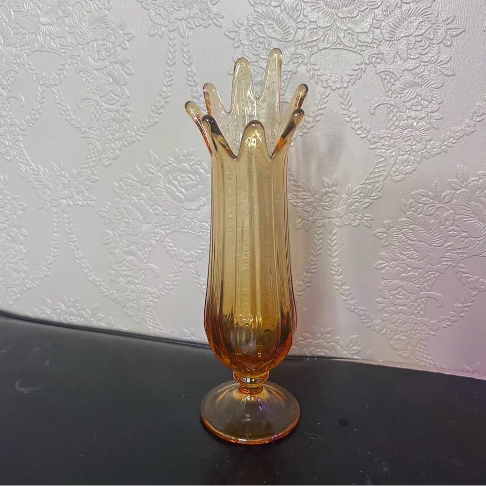 Amber Glass Tulip Vase - Home Accents viking swung vase amber honey
